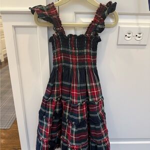 Hill House Kids Nap Dress Plaid Tartan Christmas in Red and Navy 5/6